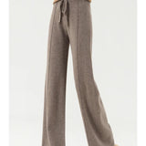 Sandrine | Women's Merino Wool Wide Leg Trousers with High Waist