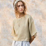 Maisie | Women Top With Linen Drop Shoulder