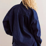 Marais | Women Overshirt With Washed Denim Fabric