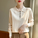 Harriet | Women Polo Sweater With Button Front Design
