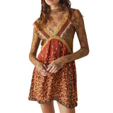 Sienna | Women's Floral Lace Trim Deep V Mini Dress
