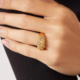 Belliza | Women Ring with Bubble Design and Gold Plating