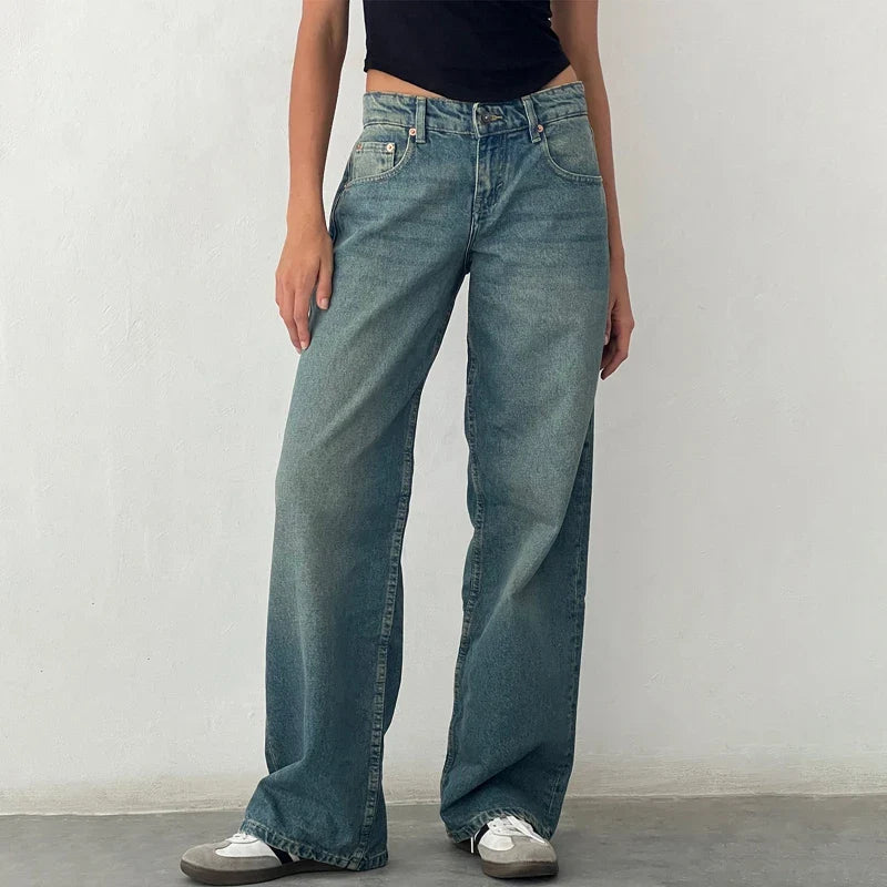 Miley | Women's Wide Leg Jeans with Mid Waist