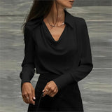 Avery | Women Top With DrapedCowl PolyesterSilk