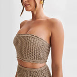 Savannah | Women's Knit Set with Bandeau Shorts