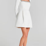 Madeleine | Women's Square Neck Mini Dress with Empire Waist and Slim Fit