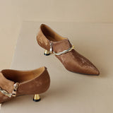 Ellen | Women Mid-Heels with Pointed Toe and Metallic-Accents
