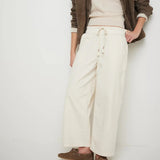 Isla | Women's Cropped Wide Leg Denim Pants with Drawstring Waist