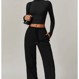 Antonia | Women's High Waisted Running Pants with Elastic Waist