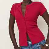 Mina | Women Top With Button Up Closure