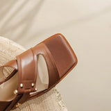 Calista | Women’s Sandals with Straps and Square Toe