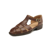 Lorelei | Women's Sandals with Handwoven Cutouts and Buckle