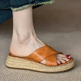 Sorella | Women's Sandals with Woven Leather and Platform