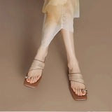 Alessia | Women's Flats with Raffia Strap and Toe-Loop