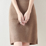 Camilla | Women's Skirt with Ribbed Texture and Midi Length