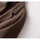 Cecilia | Women's Double-Breasted Wool Coat with Structured Straight Cut