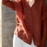 Nova | Women Shirt With Ramie Blend V Neck