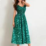 Marlowe | Women's Floral Maxi Dress with Ruched Bodice and Spaghetti Straps