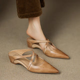 Delphine | Women's Mules with Leather Upper and Open-Toe