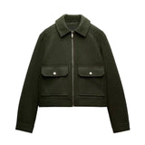 Nancy | Women's Cropped Zip-Front Jacket with Structured Fit