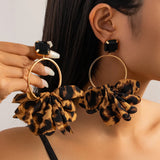 Zara | Women's Earrings with Silk Fabric and Stainless Steel