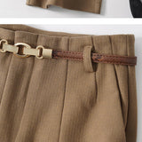 Annabelle | Women's High Waist Wide Leg Wool Blend Trousers
