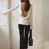 Elara | Women’s Satin Long Sleeve Bell Cuff Top