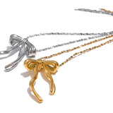 Coquette | Women Necklace with Bow Design and Gold Coating