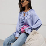 Liora | Women Blouse With Drawstring Sleeve Detail
