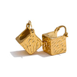 Valonne | Women Earrings with Cube Design and Gold Coating