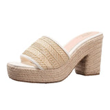 Célie | Women Heels with Orthopedic Insoles and Raffia