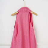 Valienne | Women Top With Linen Cross Neck