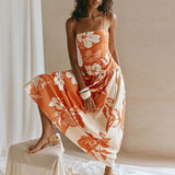 Joséphine | Women's Pleated Backless Maxi Dress with Cutout Detail