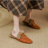 Freja | Women's Mules with Fur Lining and Orthopedic