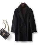 Cecilia | Women's Double-Breasted Wool Coat with Structured Straight Cut