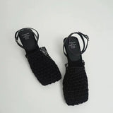 Monroe | Women's Heels with Square-Toe and Braided Mesh