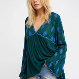 Lydia | Women's Embroidered Crinkle Cotton Mini Dress with V-Neck