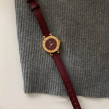 Lacceti | Women Wrist Watch with Brass Case and Leather Band