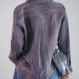 Lily | Women Shirt With Linen Pleated Texture