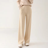 Viviana | Women's Merino Wool Wide Leg Pants with Elastic Waist