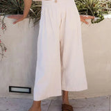 Anya | Women's Culotte Pants with Pleated Front Detail