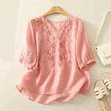 Eloria | Women Top With Cotton Linen Embroidery