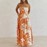 Joséphine | Women's Pleated Backless Maxi Dress with Cutout Detail