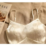 Juliette | Women Top With Satin Floral Jacquard