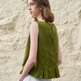 Victoria | Women Top With Linen Cotton Seam Detail