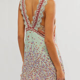 Sienna | Women's Floral Lace Trim Deep V Mini Dress