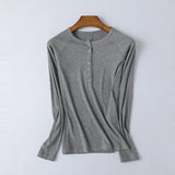 Francesca | Women Top With Ribbed Henley Design