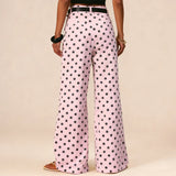 Beatrice | Women's Wide Leg Pants with Polka Dot Print