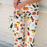 Elsie | Women's Printed Denim Pants with Straight Leg