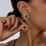 Solara | Women's Earrings with Sunburst Design and Polished Finish